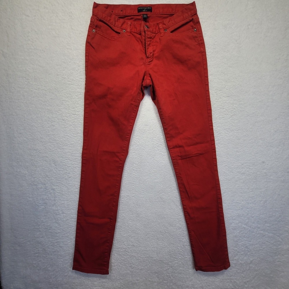 Banana Republic Jeans Womens Size 29/8L 29x32 Red Dark Wash Skinny Jeans